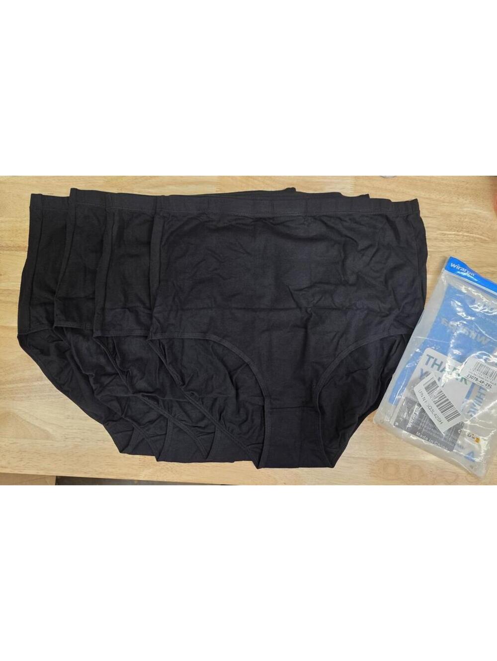 wirarpa Women’s Cotton Super High Waisted Full Coverage Briefs 4 Pack Black XXL